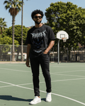 G West Skull and Thorns Oversized T-Shirt Mens