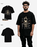 G West Skull Fire Oversized T-Shirt Mens