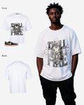 G West Skull Fire Oversized T-Shirt Mens