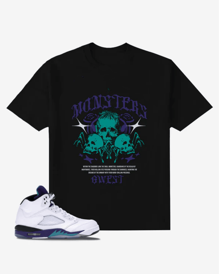 G West Skull Monsters Urban Oversized T-Shirt Mens