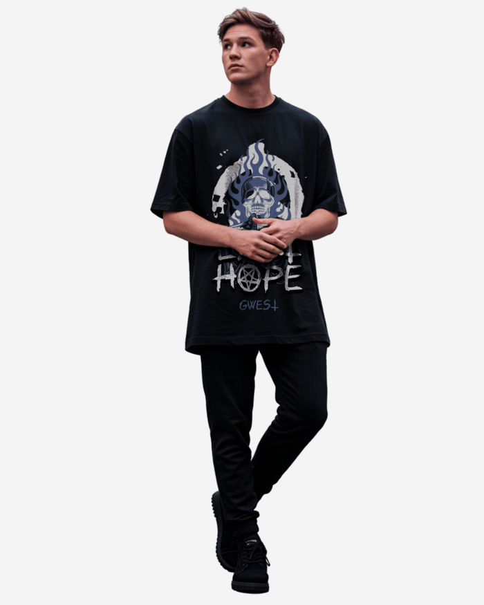 G West Skull Vintage Last Hope Oversized T-Shirt Mens
