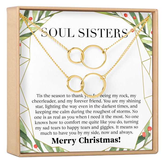 Soul Sisters Christmas Double Circles Necklace Set