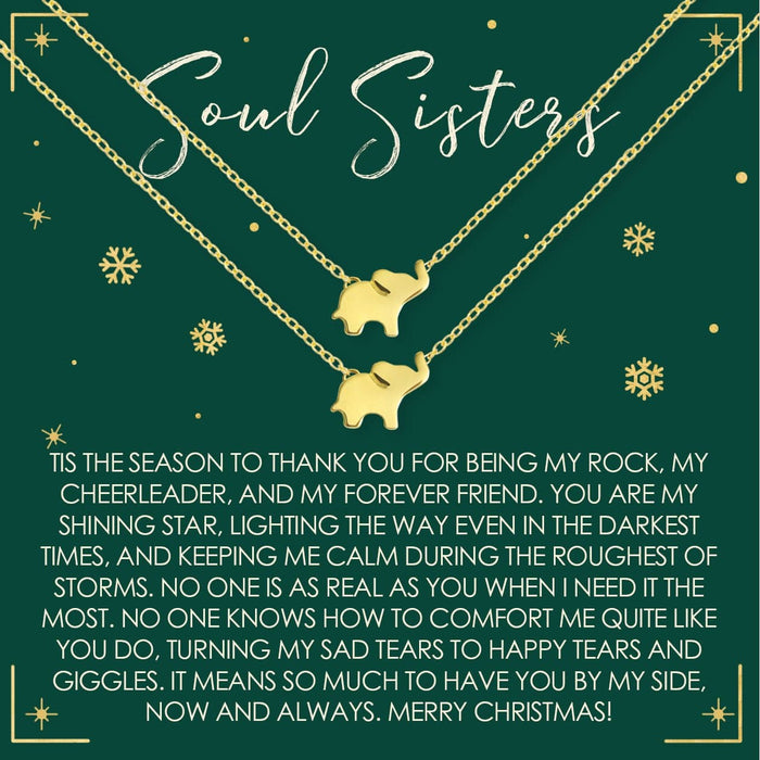 Soul Sisters Christmas Elephant Necklace Set