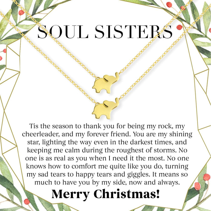 Soul Sisters Christmas Elephant Necklace Set