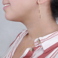 Soul Sisters Gold Bar Earring Threader and Necklace Jewelry Set