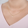 Space and Galaxy Crescent Moon Pendant Necklace