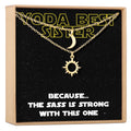 Space and Galaxy Gift for Sister Sun and Moon Pendants Necklace Set
