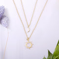 Space and Galaxy Sun and Moon Pendants Necklace Set