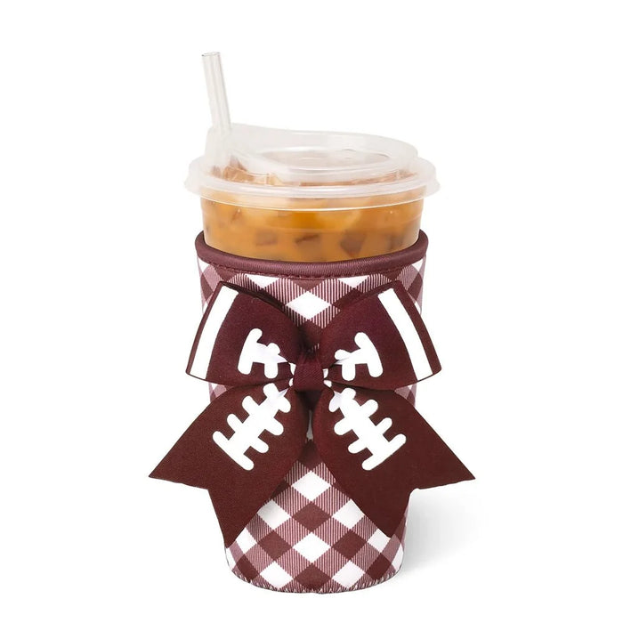Swig GAMEDAY GINGHAM Maroon Medium Iced Cup Coolie