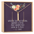 Sympathy Gold Bar Earring Threader and Necklace Jewelry Set