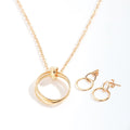 Sympathy Linked Circles Earring and Necklace Jewelry Set