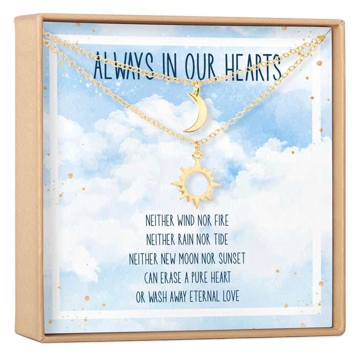 Sympathy Sun and Moon Pendants Necklace Set