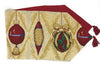 DaDa Bedding Elegant Christmas Ornaments Gold Red Tapestry Dining Table Runner (6139)