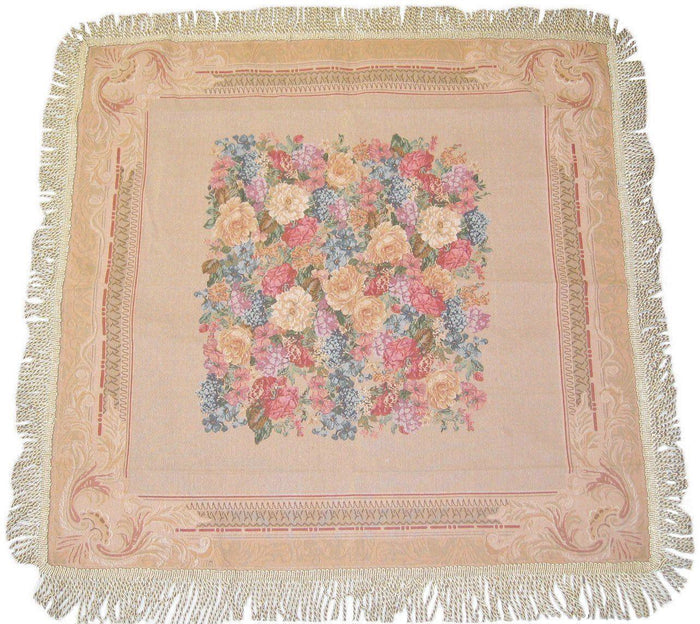 DaDa Bedding Breath of Spring Floral Beige Intricate Ornate Square Tapestry Table Cloth