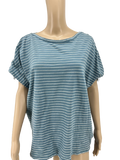 Ralph Lauren Womens Striped Crewneck, Lace-Shoulder Top, Size XL