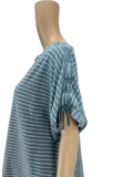 Ralph Lauren Womens Striped Crewneck, Lace-Shoulder Top, Size XL