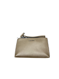 Calvin Klein Saffiano Leather Wristlet, Metallic Taupe/Silver