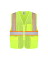 Kiwi High Visibility ANSI/ISEA 107-2020, Type R, Class 2 Contrast Trimmed Neon Safety Vest [70100]