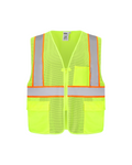 Kiwi High Visibility ANSI/ISEA 107-2020, Type R, Class 2 Contrast Trimmed Neon Safety Vest [70100]