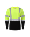 Kiwi High Visibility ANSI/ISEA 107-2020, Type R, Class 3 Two Tone Neon Long Sleeve Safety Shirt [73100]
