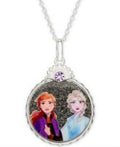 Disney Crystal Frozen Elsa Anna Pendant Necklace in Sterling Silver