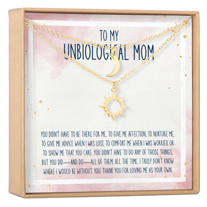 Unbiological Mom Sun and Moon Pendants Necklace Set