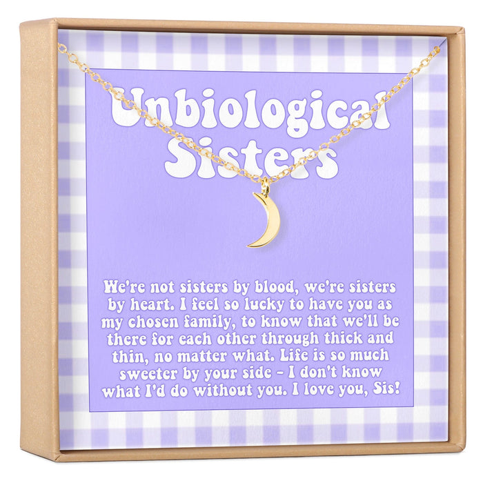 Unbiological Sisters Crescent Moon Pendant Necklace