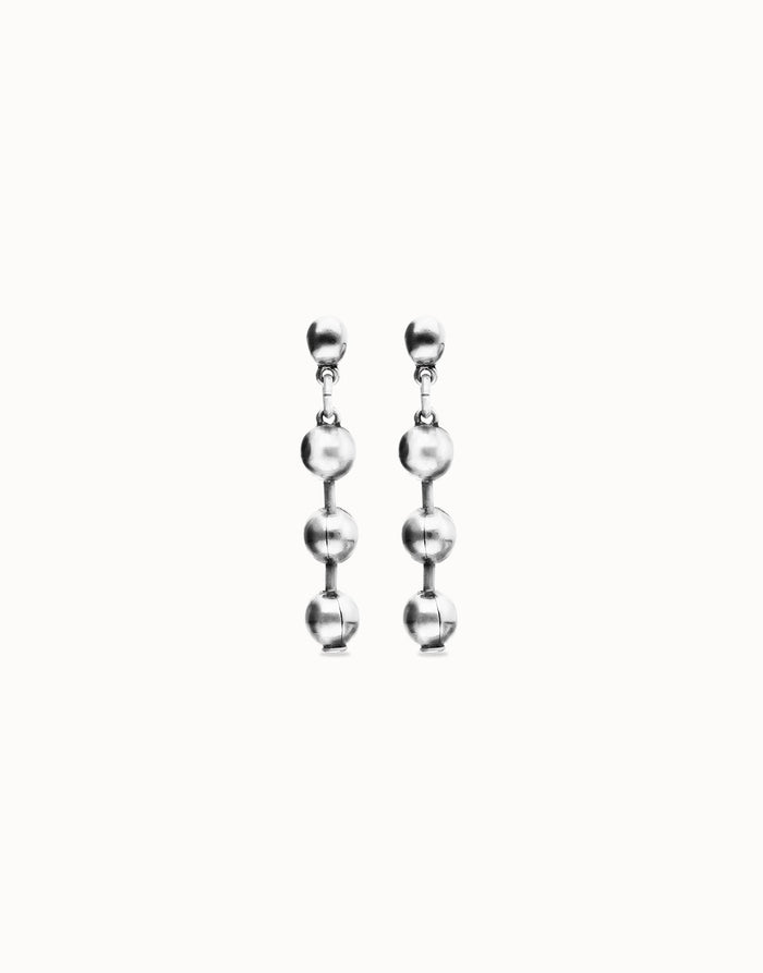 Uno De 50 Bead drop earrings Silver