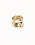 Uno De 50 Multi row ring with a charm Gold