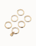 Uno De 50 Multi row ring with a charm Gold