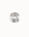 Uno de 50 Multi row ring with a charm Silver