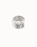 Uno de 50 Multi row ring with a charm Silver