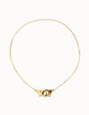 Uno De 50 Necklace with interlaced carabiner detail Gold