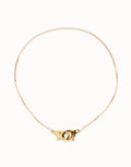 Uno De 50 Necklace with interlaced carabiner detail Gold