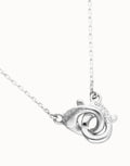 Uno De 50 Necklace with intertwined carabiner detail Silver