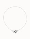 Uno De 50 Necklace with intertwined carabiner detail Silver