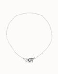 Uno De 50 Necklace with intertwined carabiner detail Silver