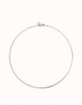 Uno De 50 Short link chain charm necklace Silver