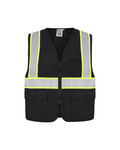 Kiwi High Visibility ANSI/ISEA 107-2020 Reflector Contrast Trimmed Black Safety Vest [70200]