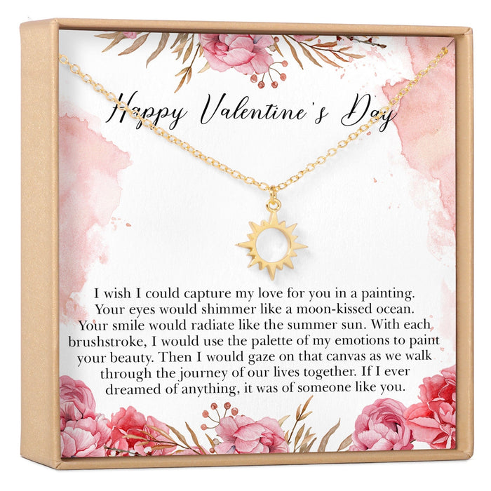 Valentine's Day Sun Pendant Necklace