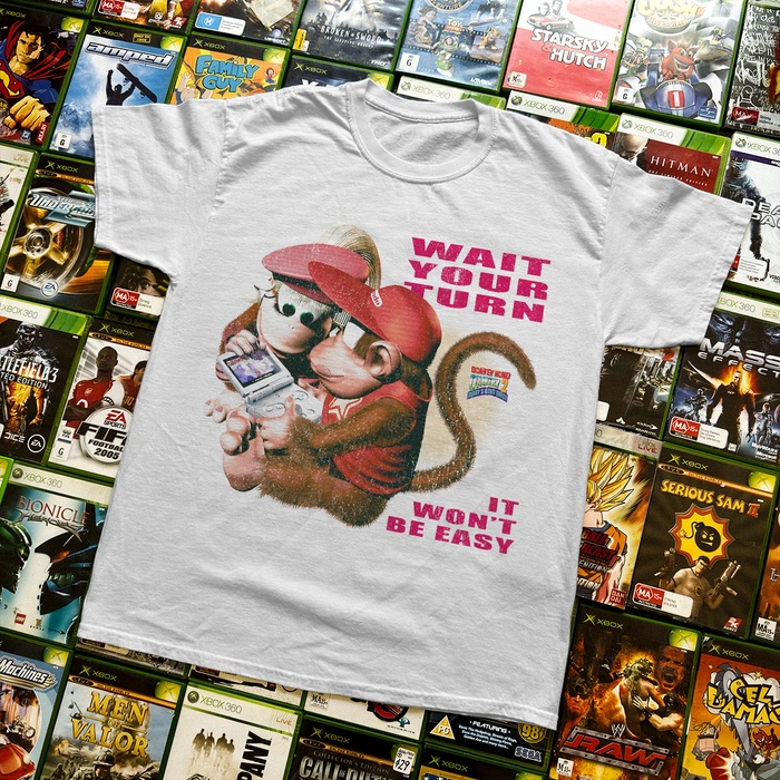 Diddy Kong's Quest 'Wait Your Turn' Vintage Washed White Tee