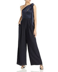 Amsale One Shoulder Navy Jumpsuit, Size 10