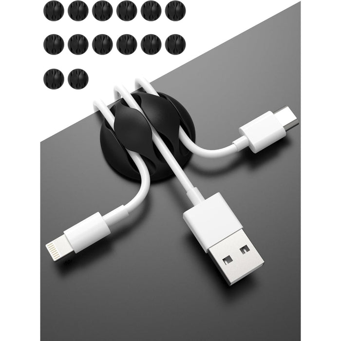 Pack Black 3-Hole TPR Cable Clips Cord Organizer - Premium Wire Management Holde