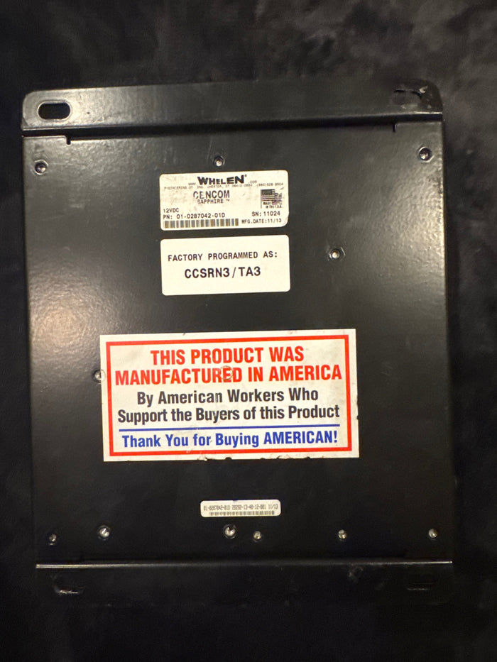 Whelen CenCom Sapphire Control Module CCSRN3/TA3 - Used, Fully Functional