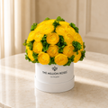 Classic White Box | Yellow Persian Buttercups & Green Hydrangeas
