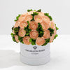 Classic White Box | Peach Persian Buttercups & Green Hydrangeas