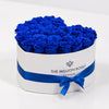 Heart White Box | Royal Blue Roses