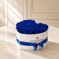 Heart White Box | Royal Blue Roses