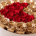 Heart White Box | 24K Gold & Red Roses