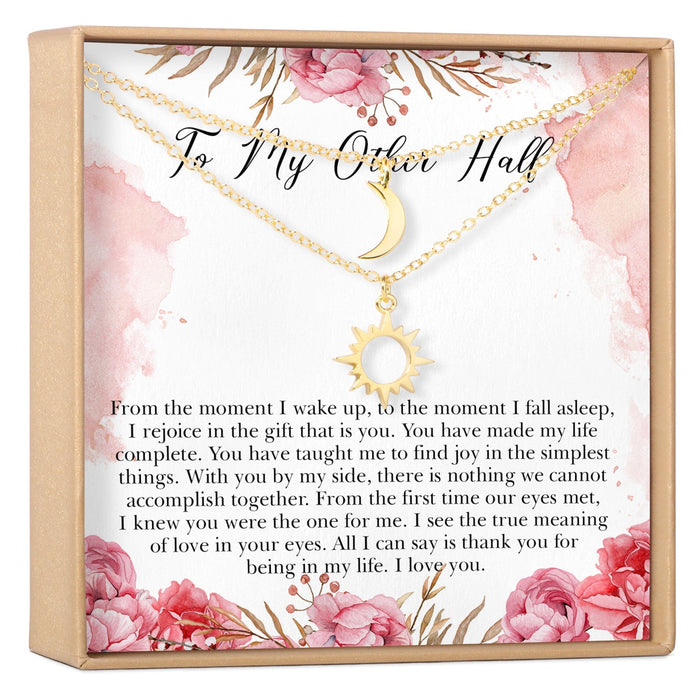 Wife Sun and Moon Pendants Necklace Set